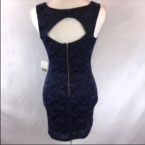 NEW Forever 21 Navy Blue and Black Backless Cocktail Dress Small - Picture 3 of 9